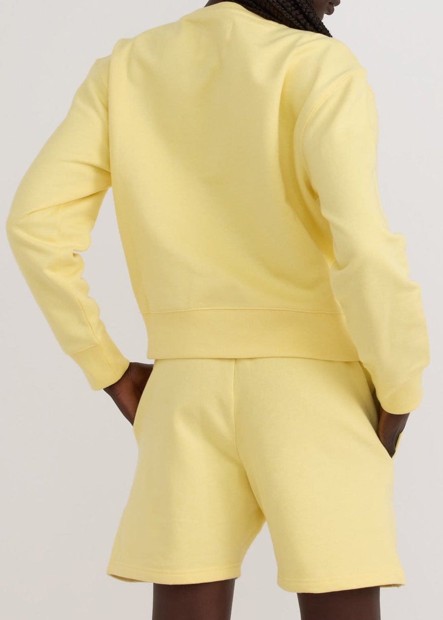 Organic Basics - Weekend Crop Crewneck - Light Lemon -
