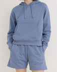 Organic Basics - Weekend Longline Shorts - Misty Blue -