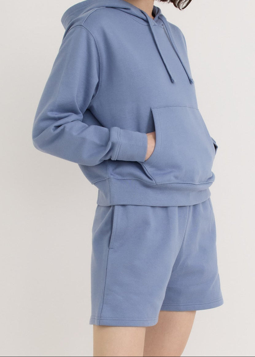 Organic Basics - Weekend Crop Hoodie - Misty Blue -
