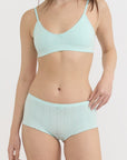 Organic Basics - Pointelle Bralette - Soft Blue -