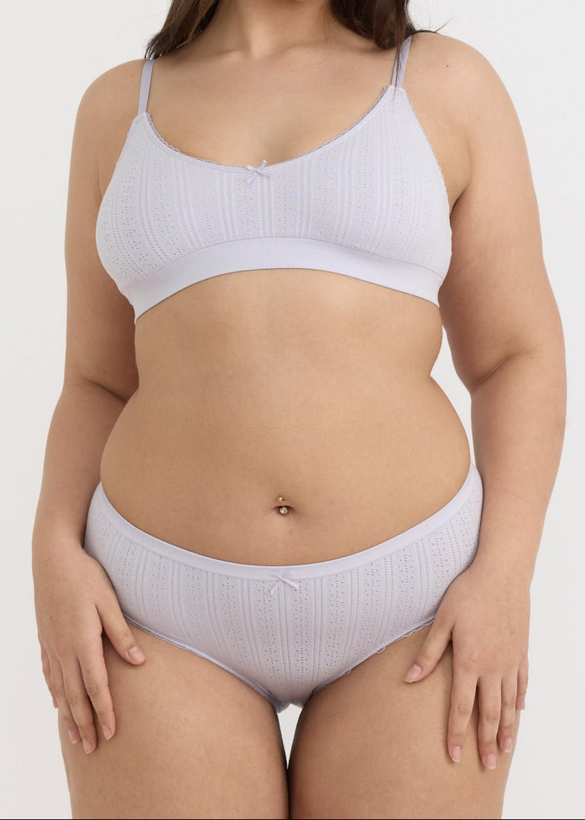 Organic Basics - Pointelle Hipster - Soft Lilac -