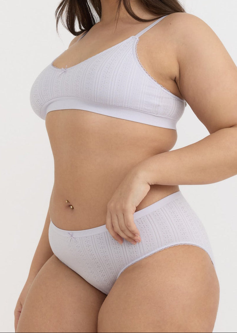Organic Basics - Pointelle Hipster - Soft Lilac -