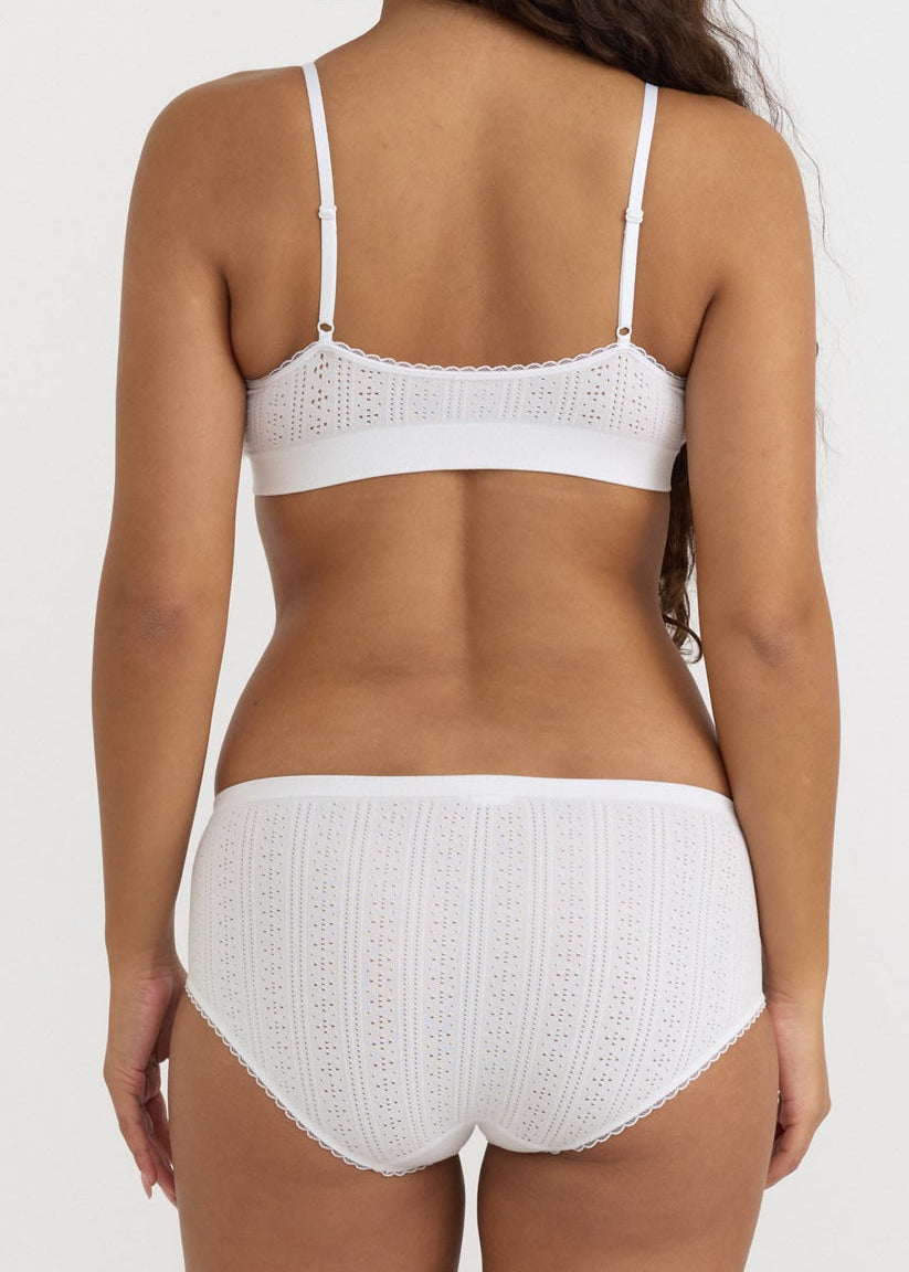 Organic Basics - Pointelle Hipster - White -