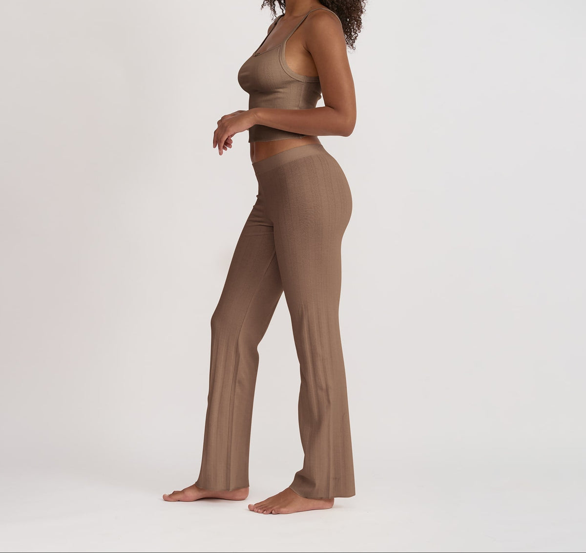 Organic Basics - Pointelle Top - Clay -