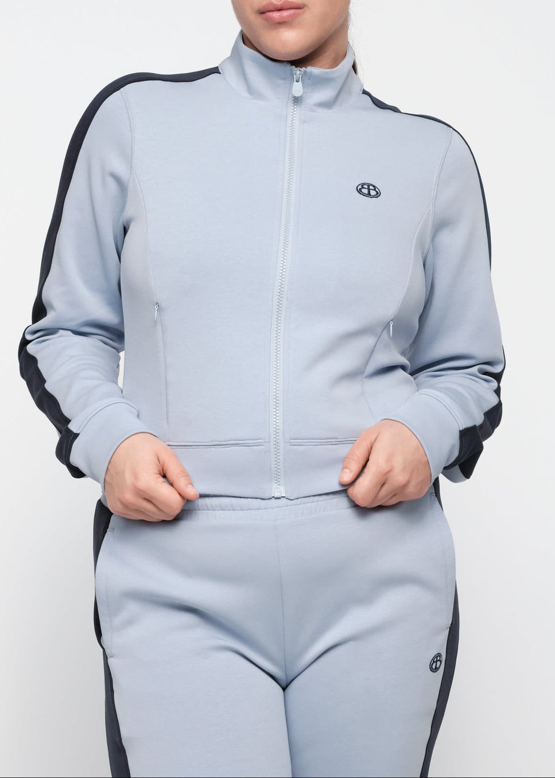 Organic Basics - Track Zip Up Jacket - Ocean Breeze -