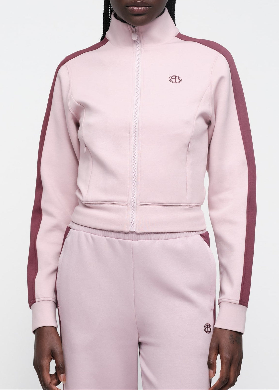 Organic Basics - Track Zip Up Jacket - Vintage Pink -
