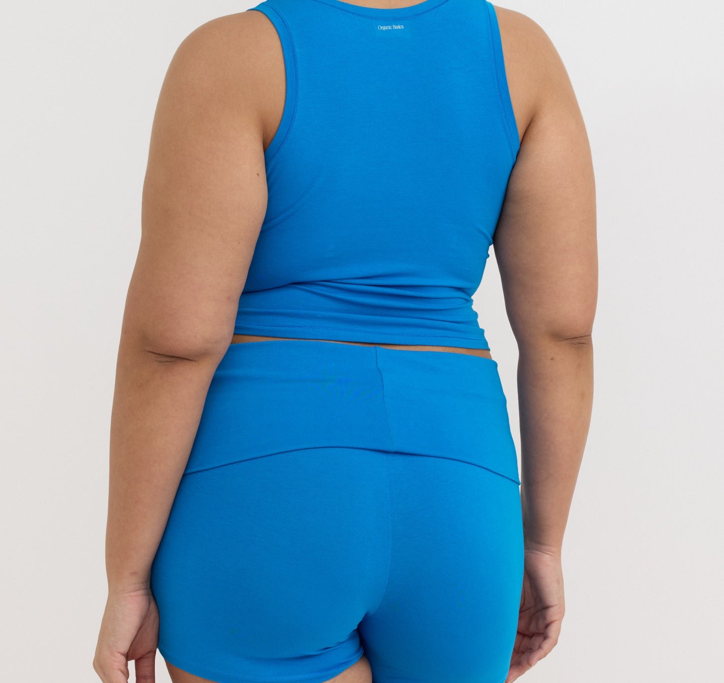 Organic Basics - Flex Foldover Shorts - Azure Blue -