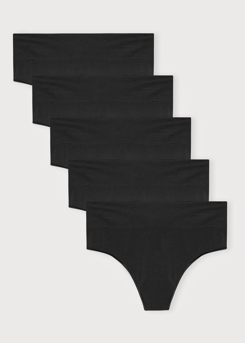 Organic Basics - Smooth Thong 5 Pack - Black -