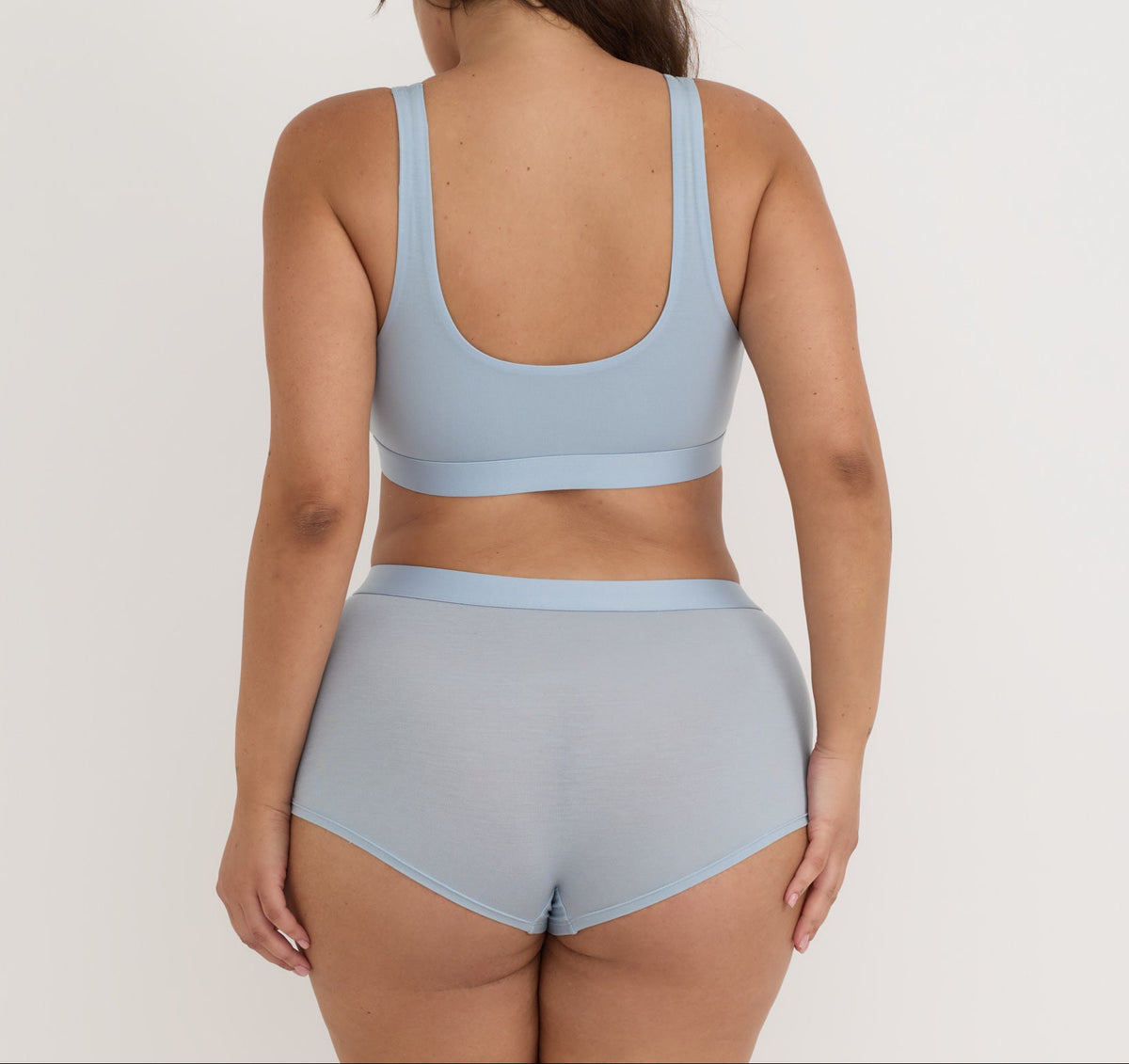 Organic Basics - Soft Touch Scoop Neck Bralette - Cloudy Blue -