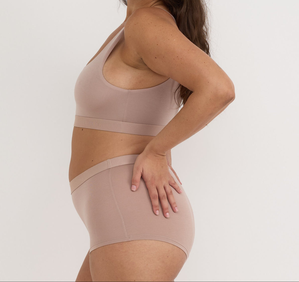 Organic Basics - Soft Touch Scoop Neck Bralette - Dusty Rose -