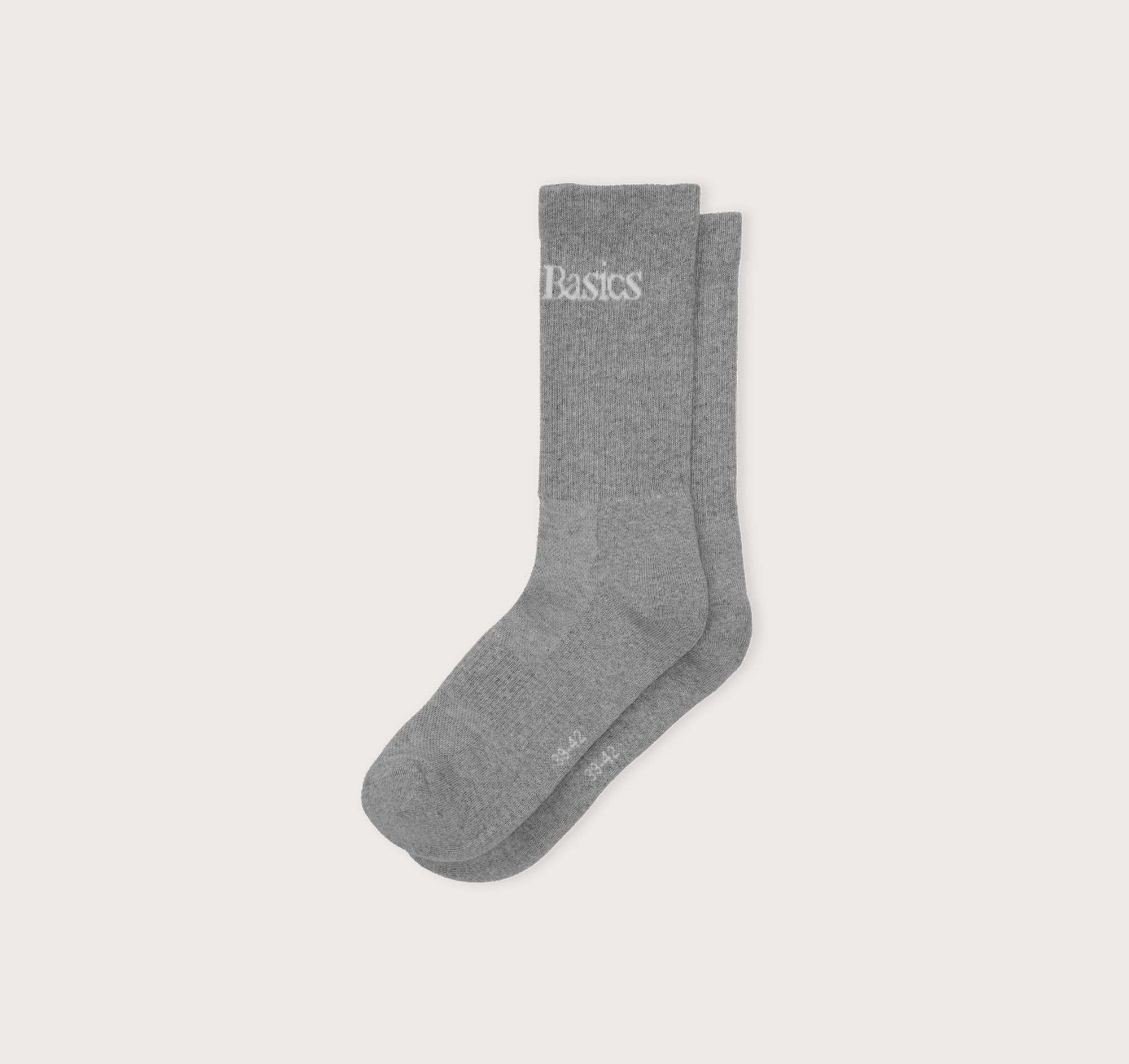 Organic Basics - Core Logo Crew Socks 3-Pack - Grey -
