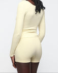 Organic Basics - Seamless Waffle Long Sleeve Tee - Buttercup -