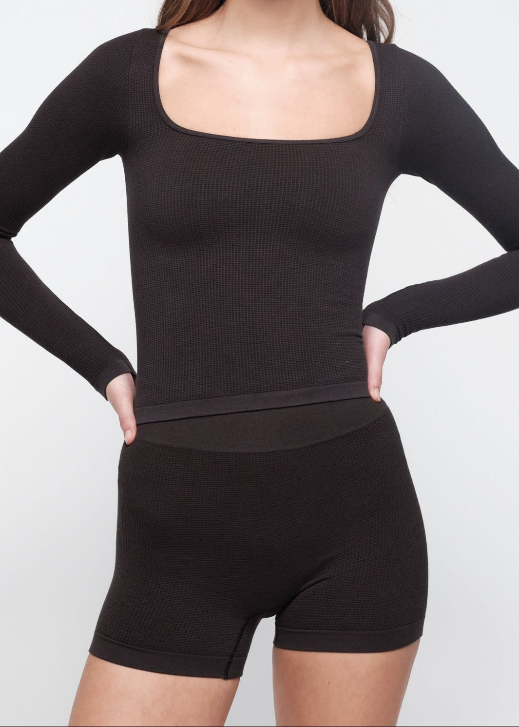 Organic Basics - Seamless Waffle Shorts - Black -
