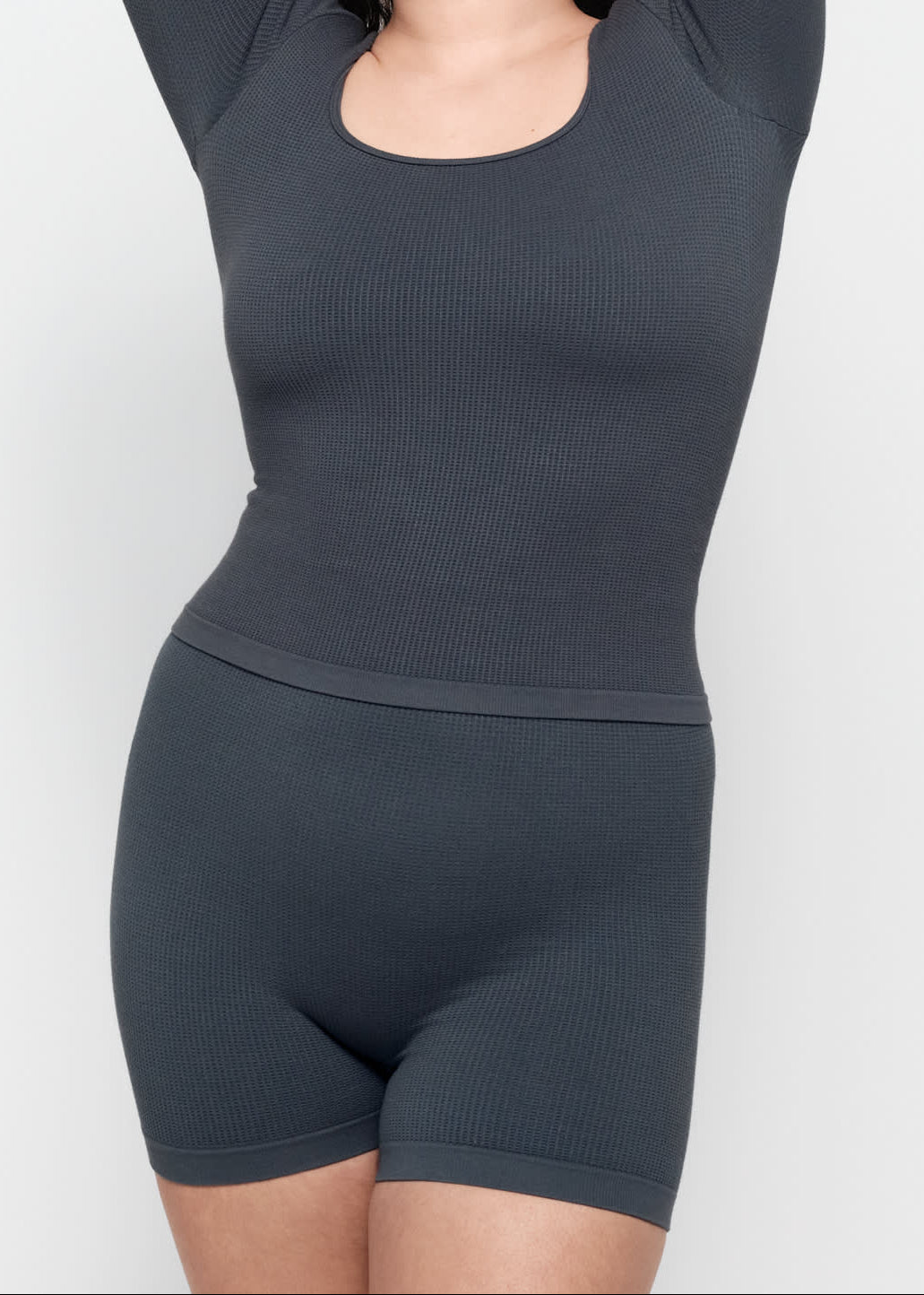 Organic Basics - Seamless Waffle Shorts - Thunder -