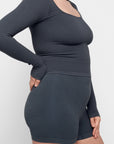 Organic Basics - Seamless Waffle Shorts - Thunder -
