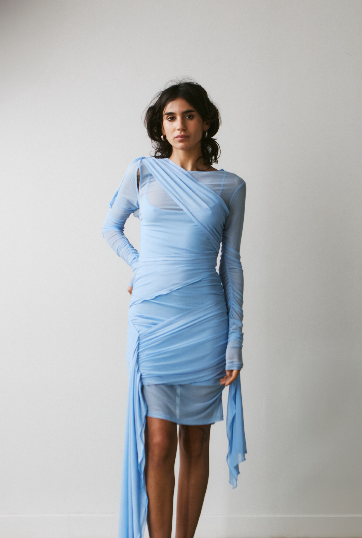 Saemdi - Cera Draped Mesh Dress -