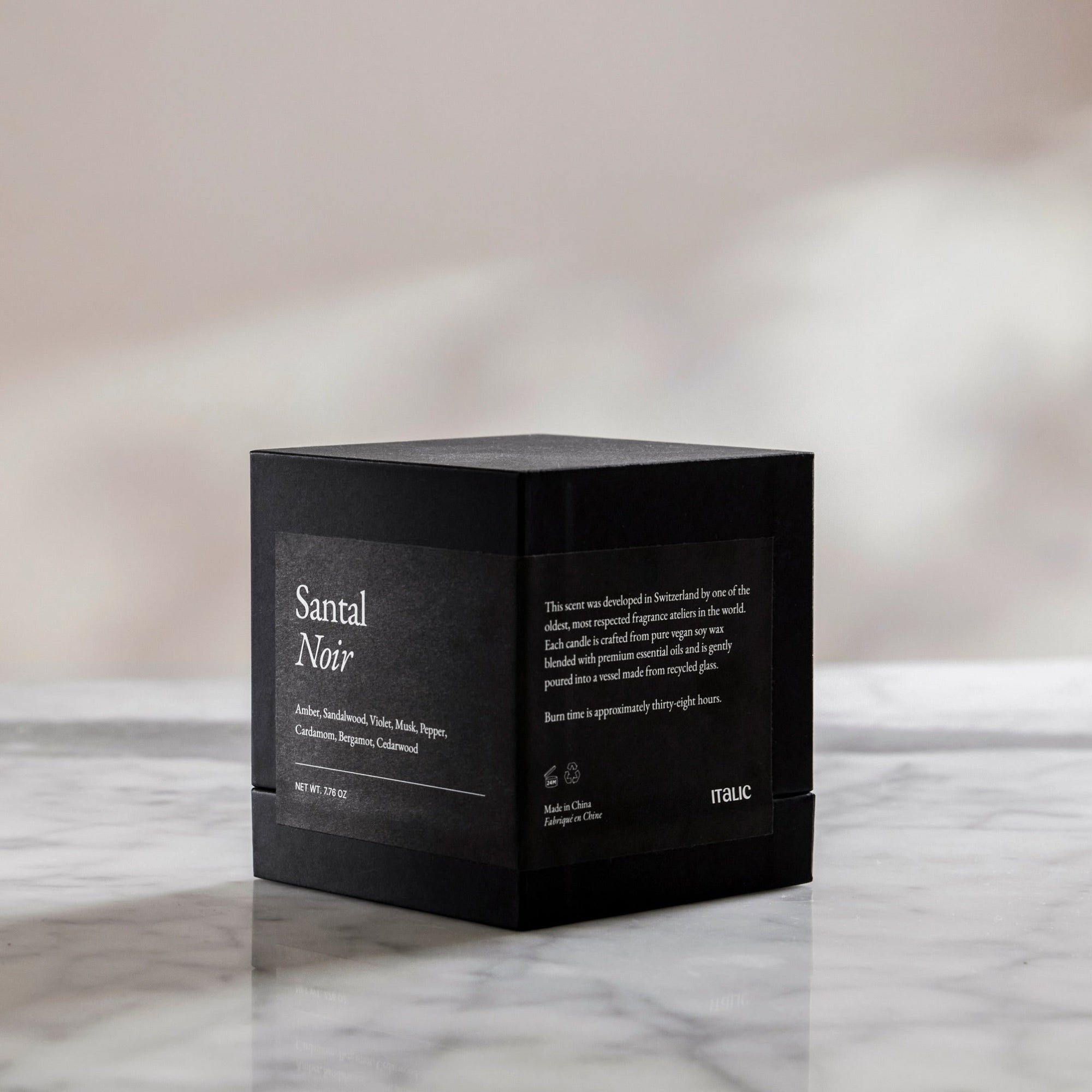 Italic - Noir Swiss Scented Glass Candle Sets -