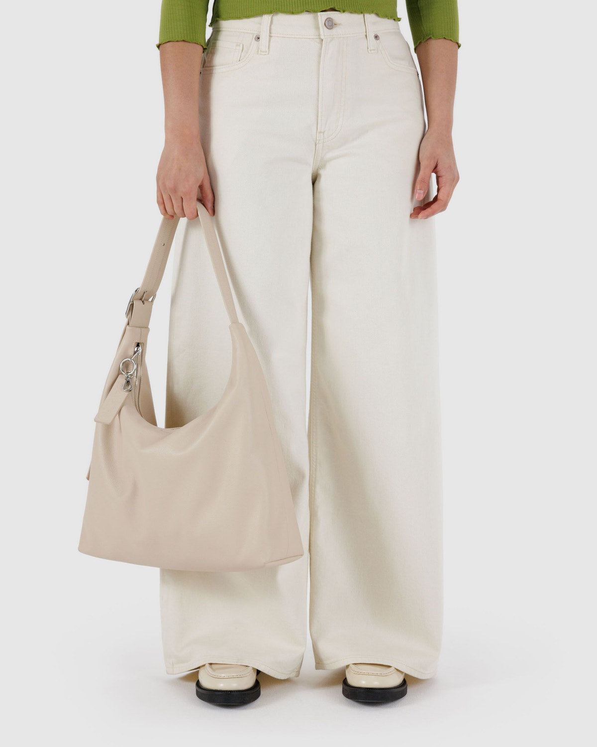 Baggu - Recycled Leather Shoulder Bag - Stone -