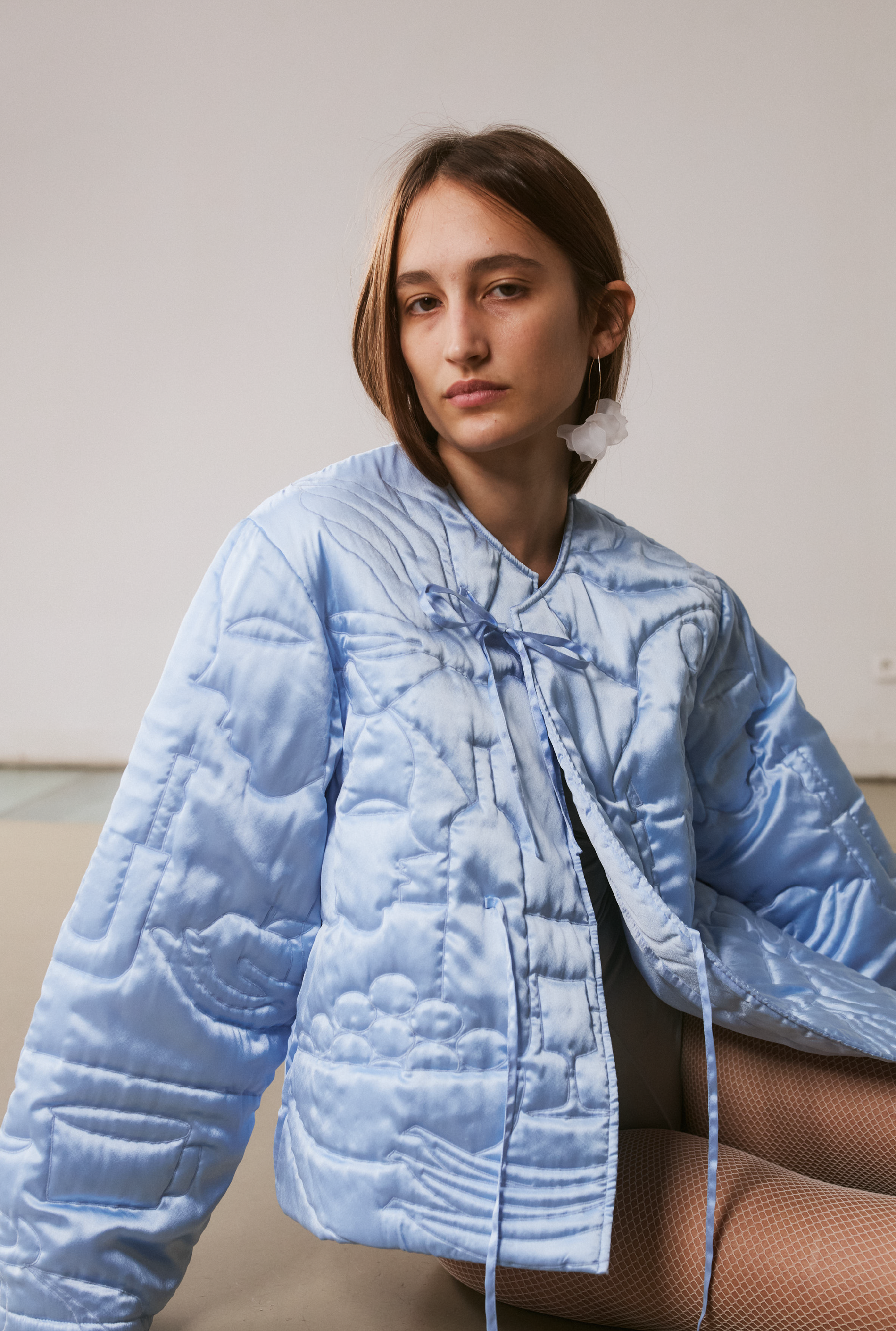 SAEMDI - IRIS EMROIDERED SATIN JACKET -