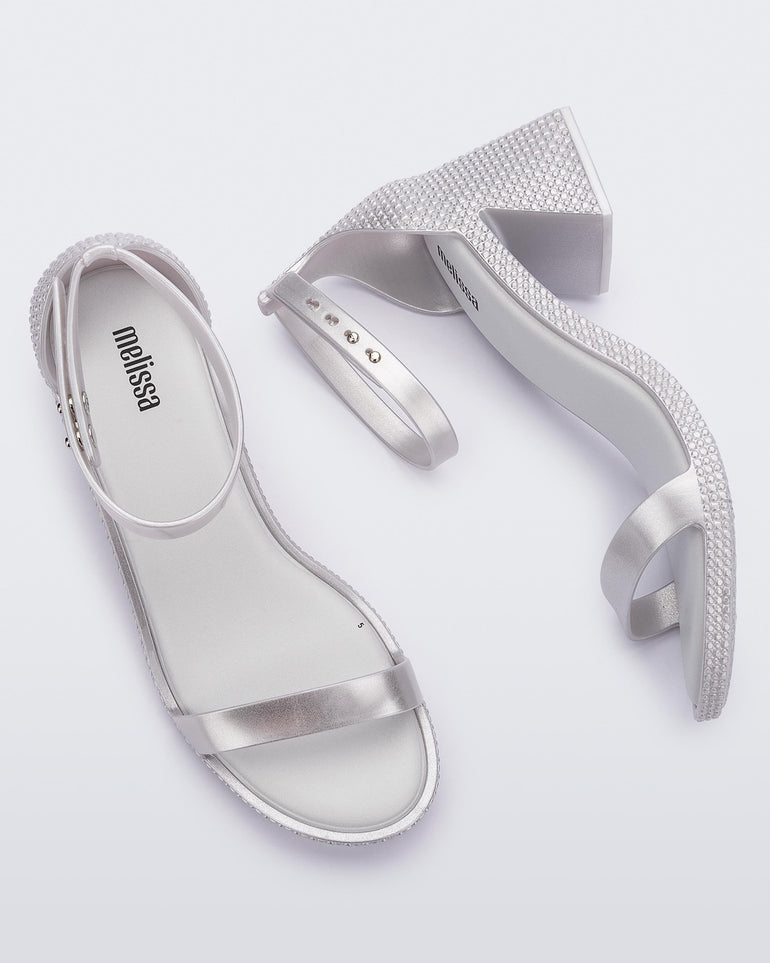 Melissa - Lux Heel - Metallic Silver/White -