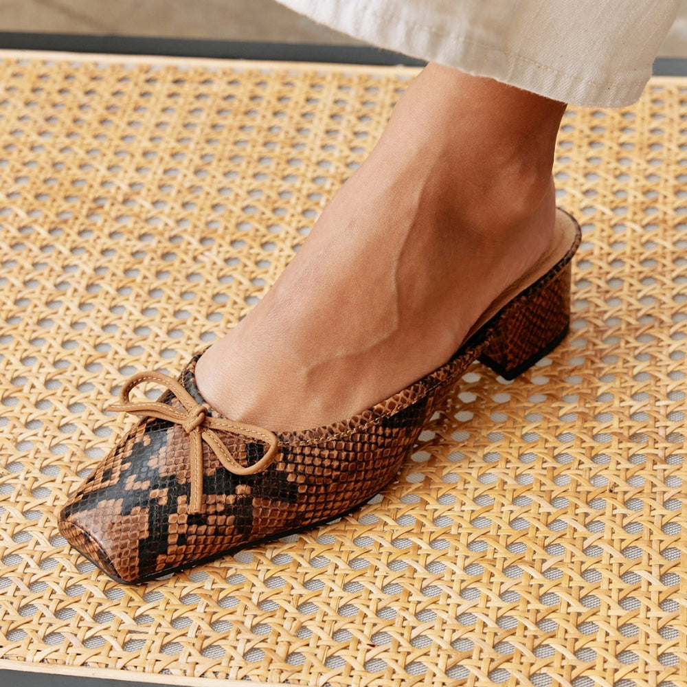 Matisse - Basilio Heeled Mule - Brown Snake -