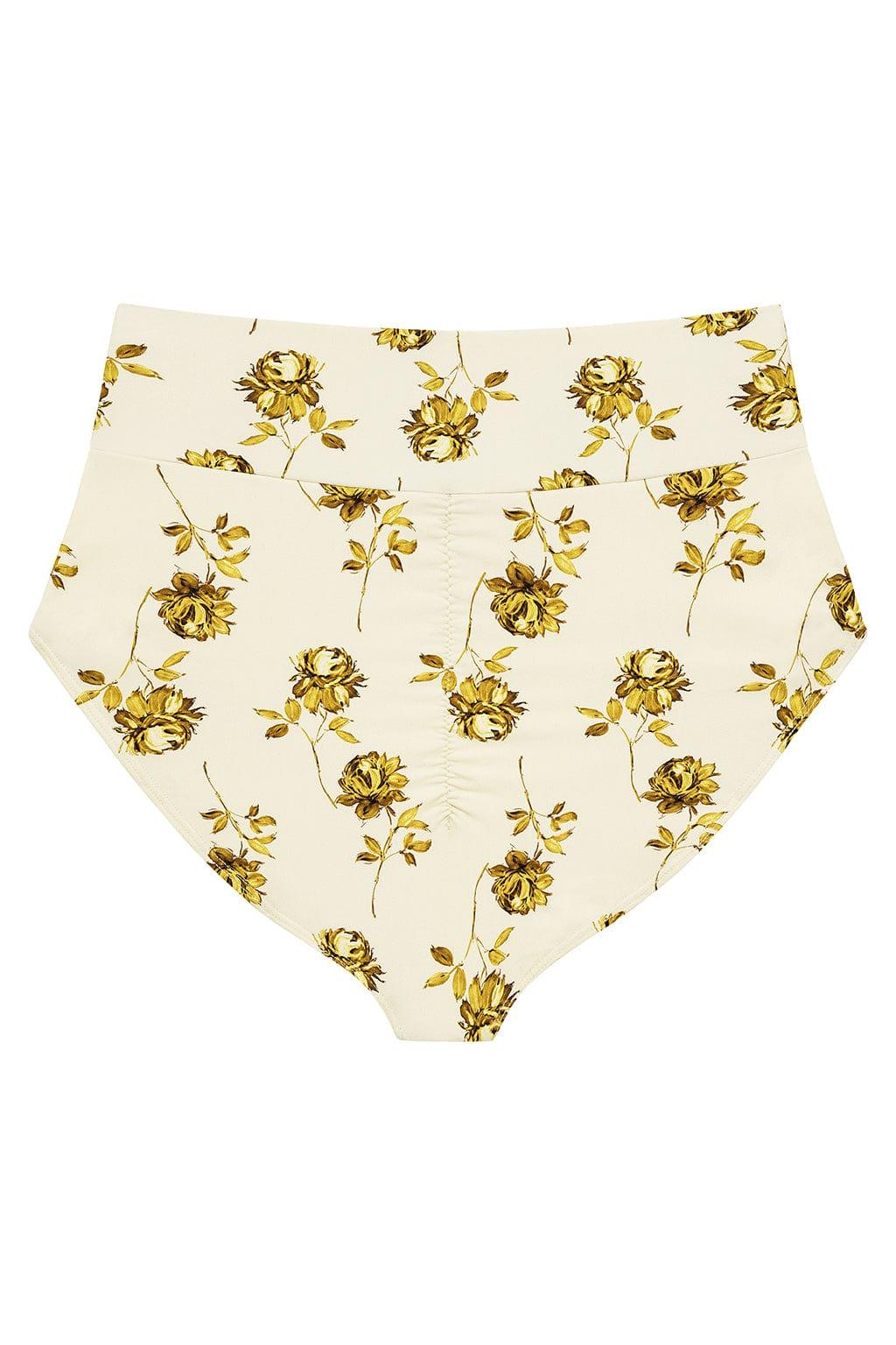 Montce - Gold Filigree Full Coverage High Rise Bikini Bottom -