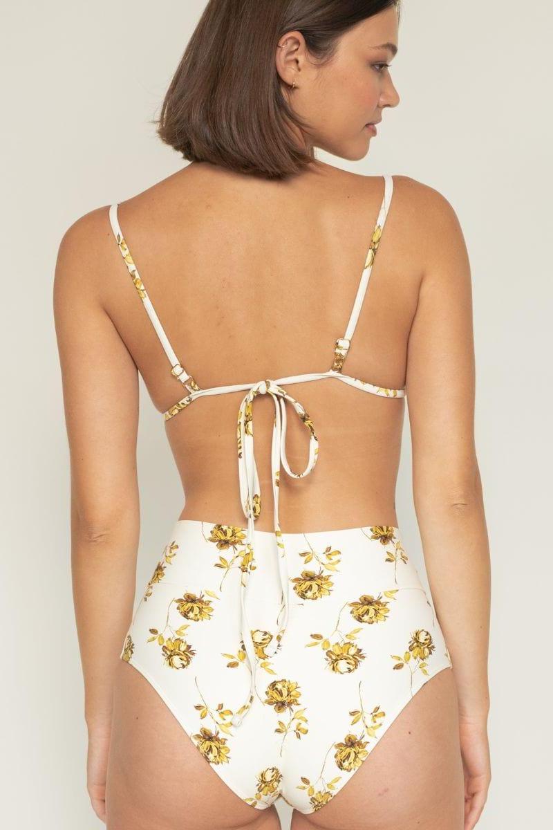 Montce - Gold Filigree Full Coverage High Rise Bikini Bottom -