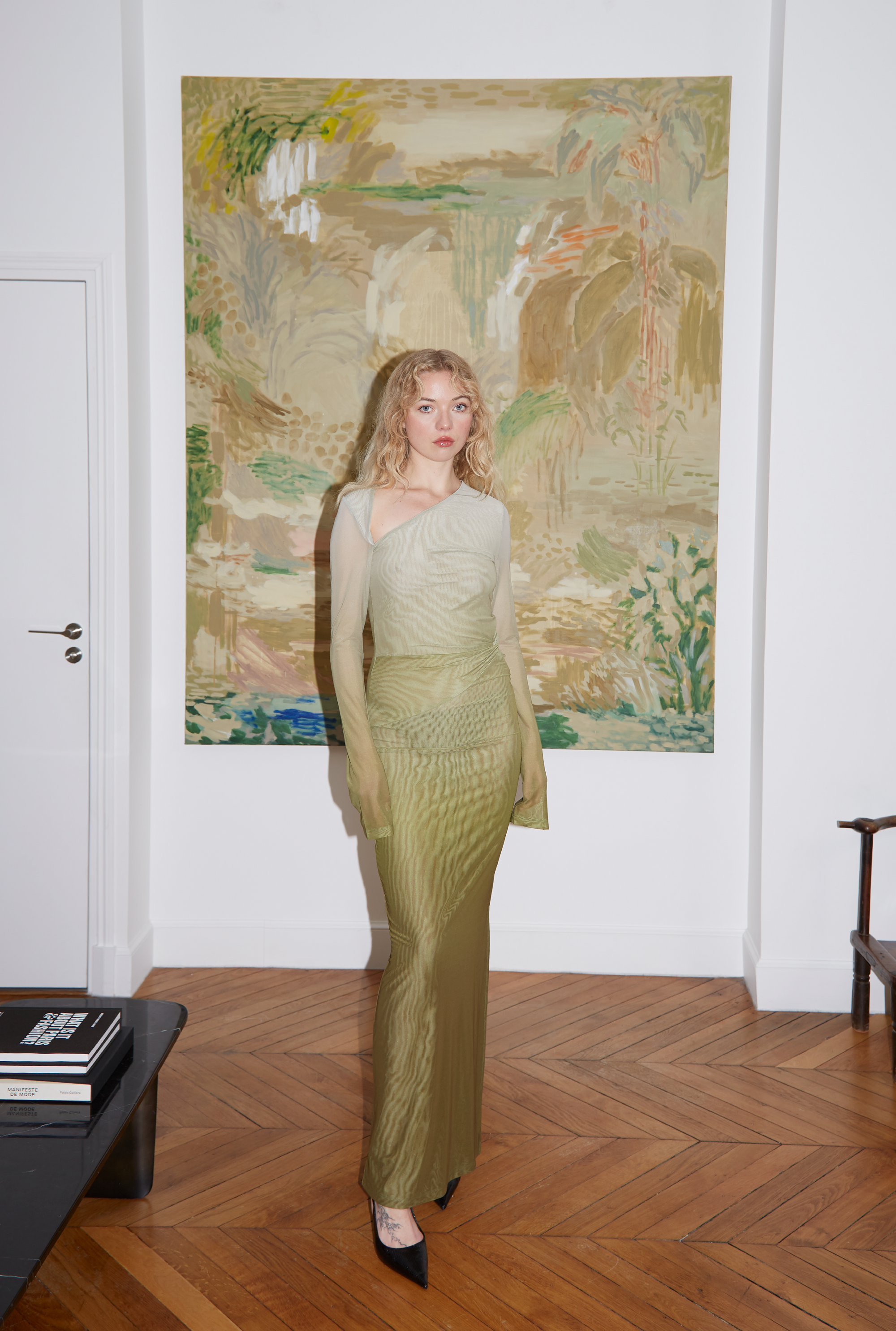 SAEMDI - ARLA GRADIENT MESH DRESS -