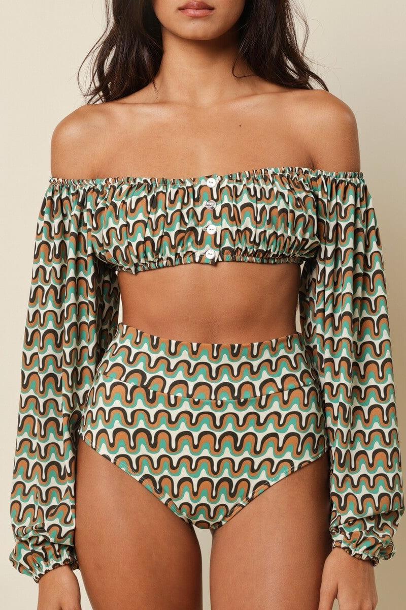 Montce - Groovy Added Coverage High Rise Bikini Bottom -