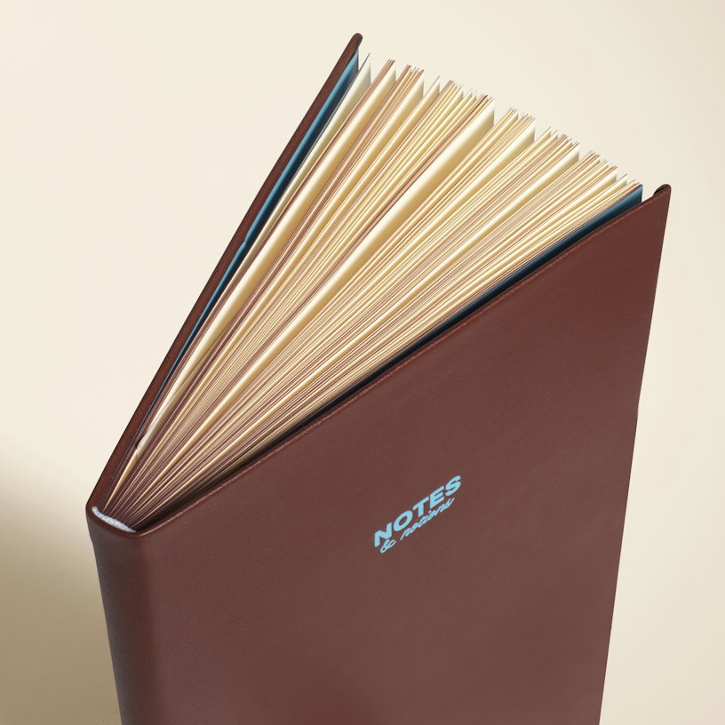PU Lined Notebook - Chestnut &amp; Ink