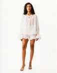 Sleeper - Puff Lounge Shorts with Headscarf in Milk -