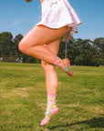 Sock Candy - Flamingo Floral Sheer Crew Sock -