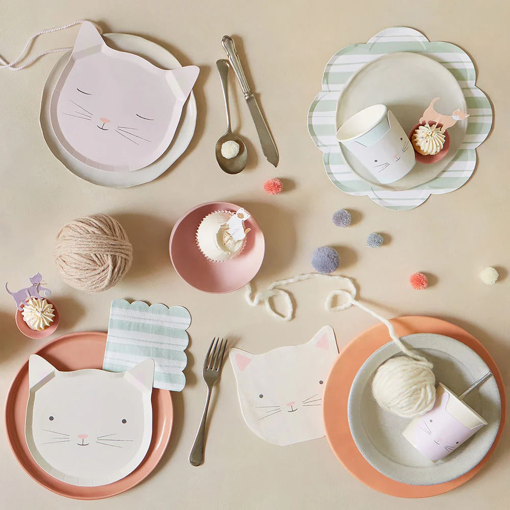 Meri Meri - Melamine Pink Cat Plate -