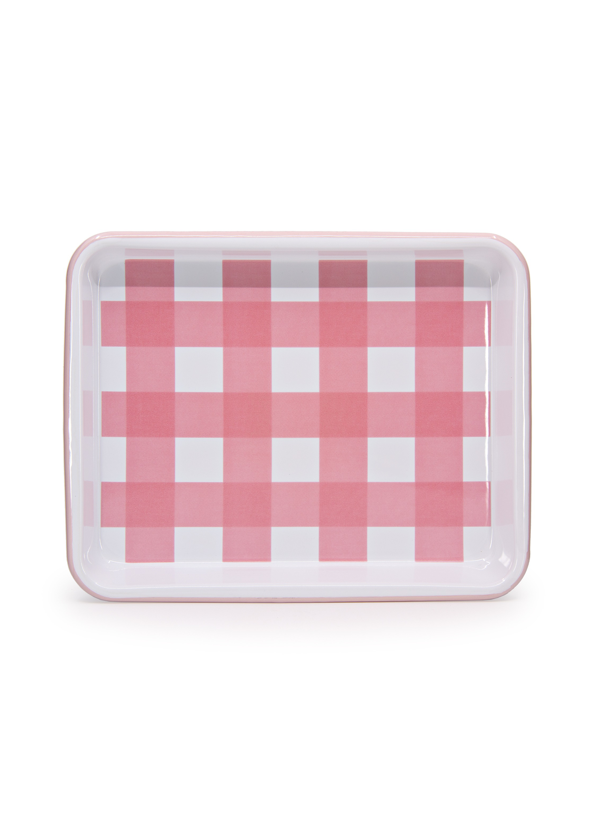 Crow Canyon Home - Max Humphrey x CCH Gingham Small Rectangle Tray - Pink -