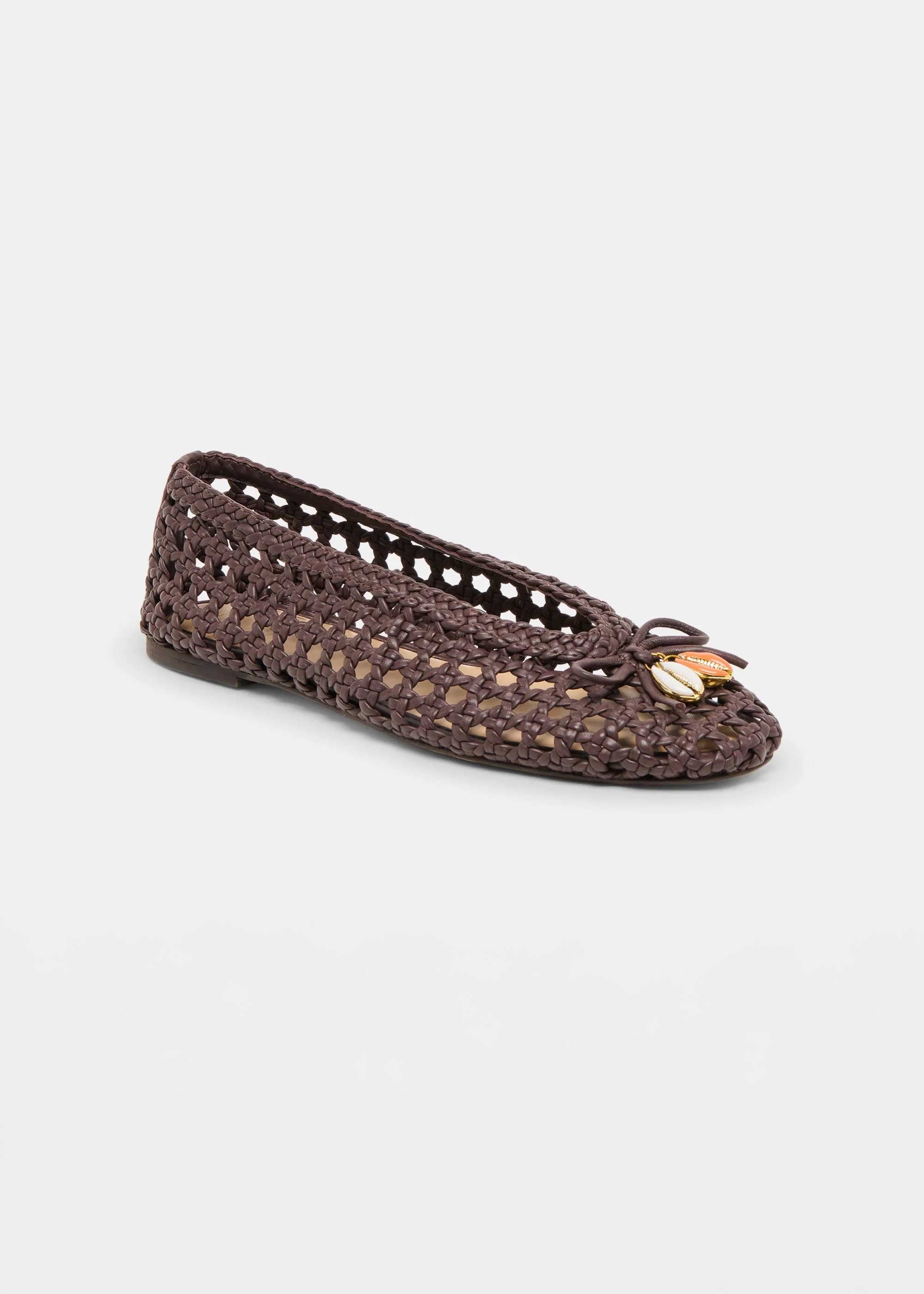 Dolce Vita - Cason Ballet Flats - Dark Brown Woven Leather -