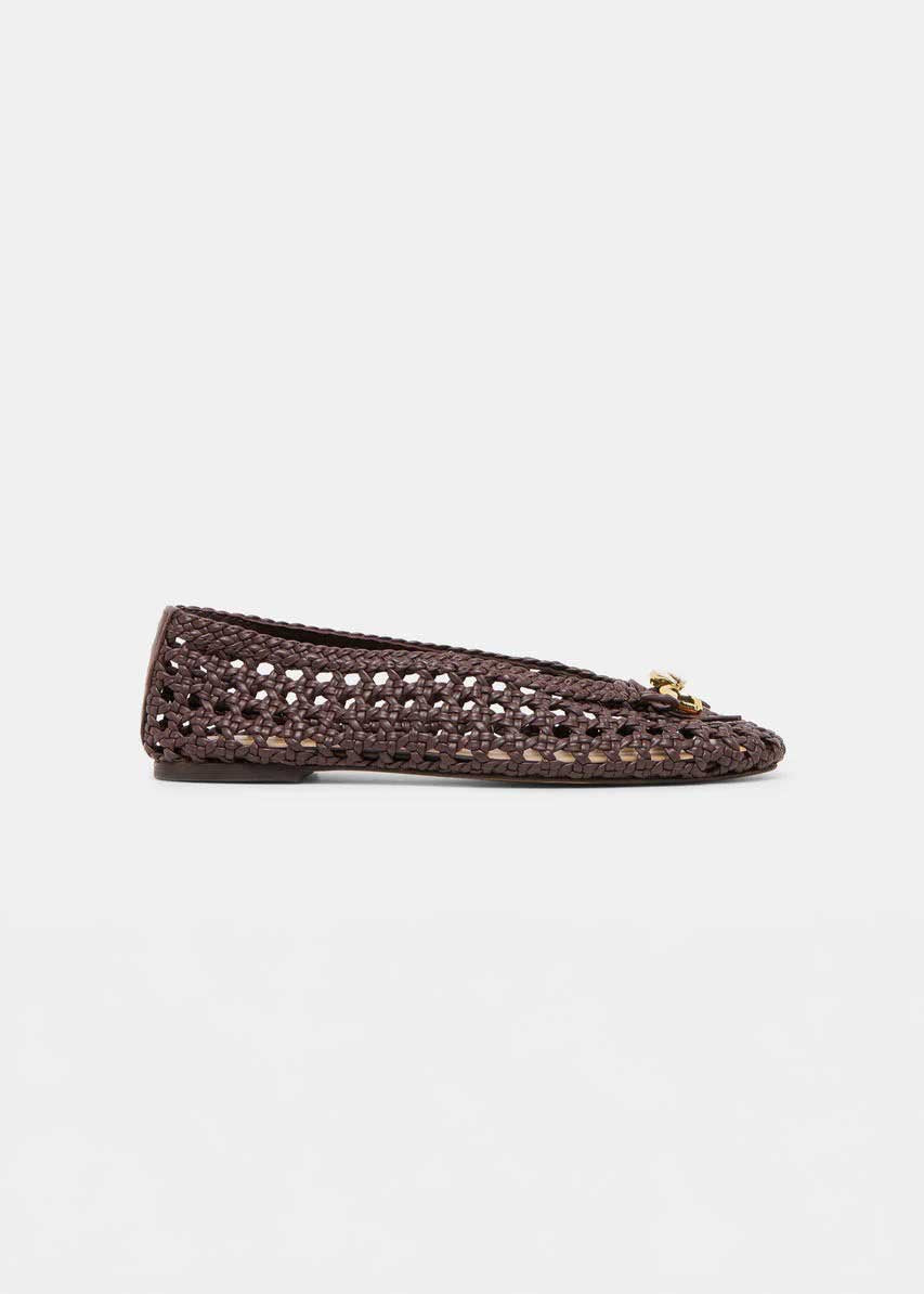 Dolce Vita - Cason Ballet Flats - Dark Brown Woven Leather -