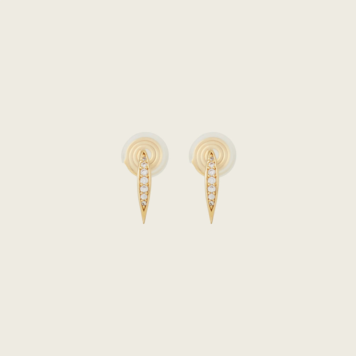 Aiori - Mini Pavé Huggie Clip On Earrings - Gold -
