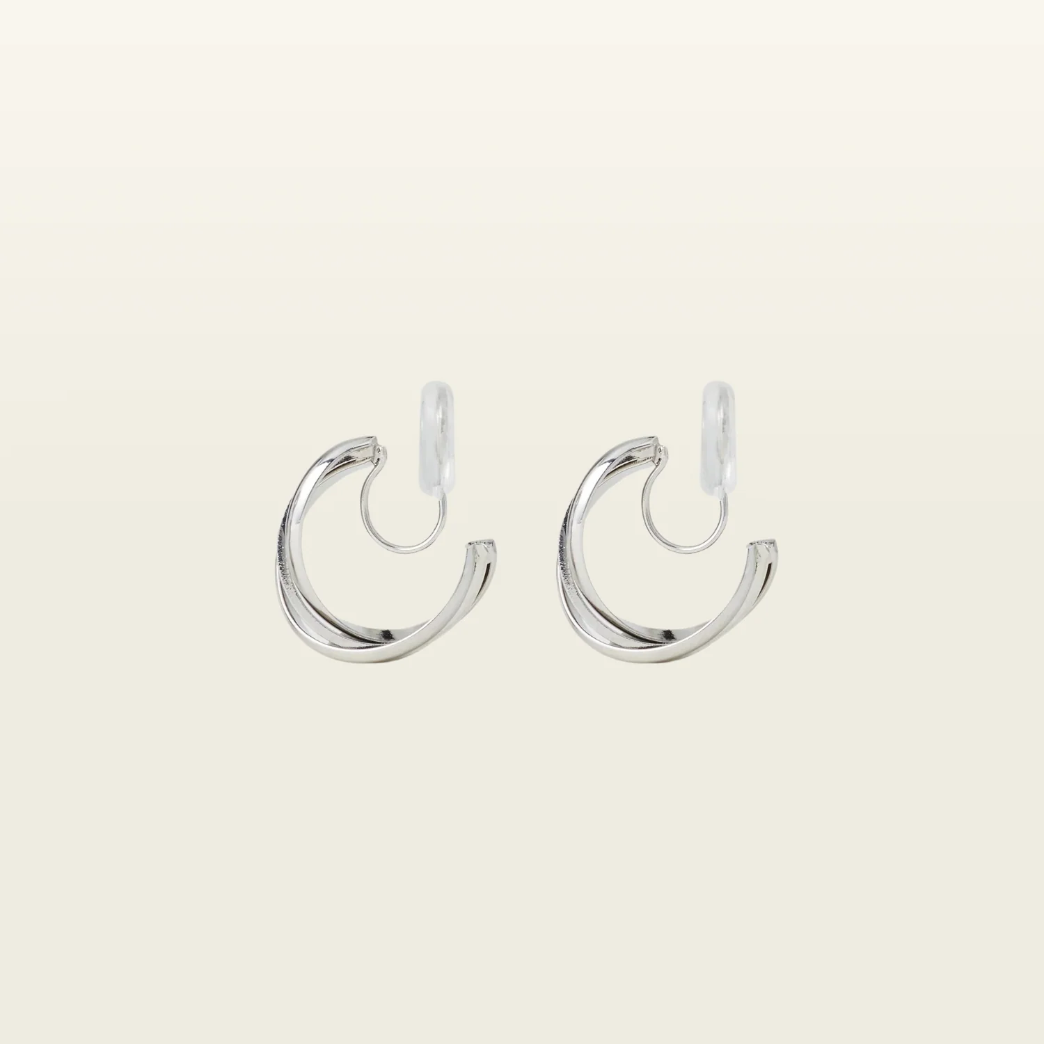 Aiori - Trinity Hoop Clip On Earrings - Silver -