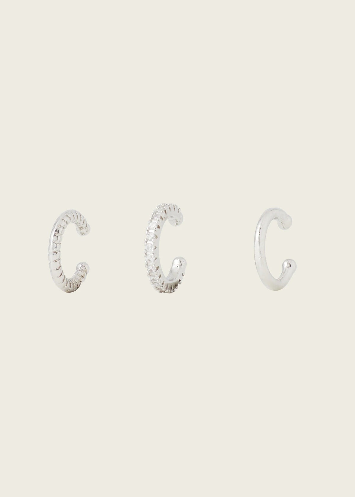 Aiori - Trio Ear Cuffs Set - Silver -