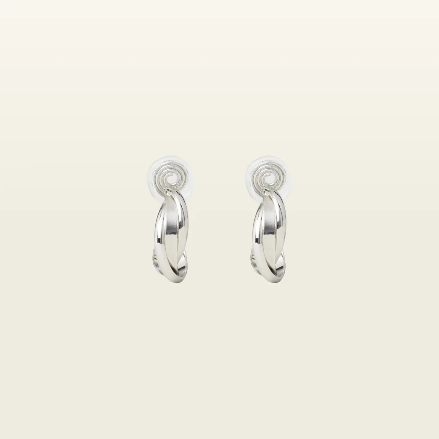 Aiori - Trinity Hoop Clip On Earrings - Silver -
