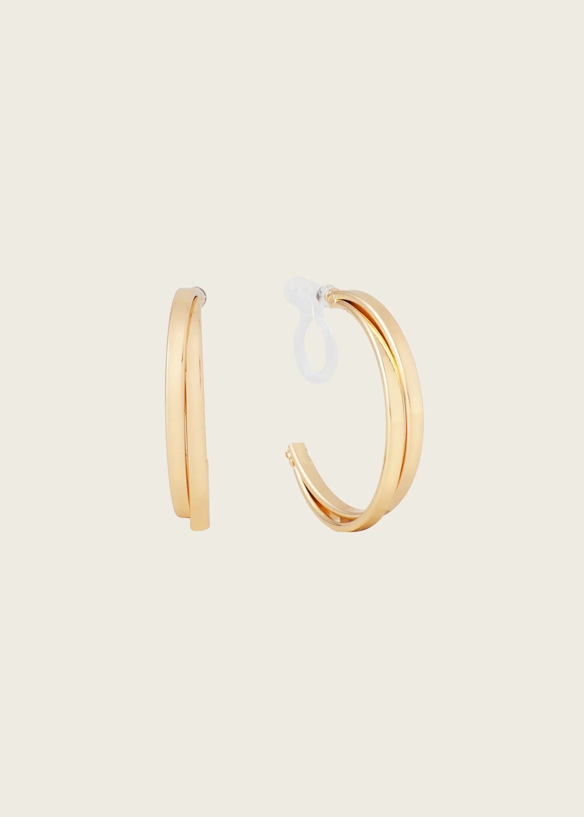Aiori - Cassie Hoop Clip On Earrings - Gold -