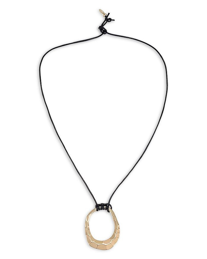 Ettika - Hammered Golden Loop Pendant 18k Gold Plated Necklace -