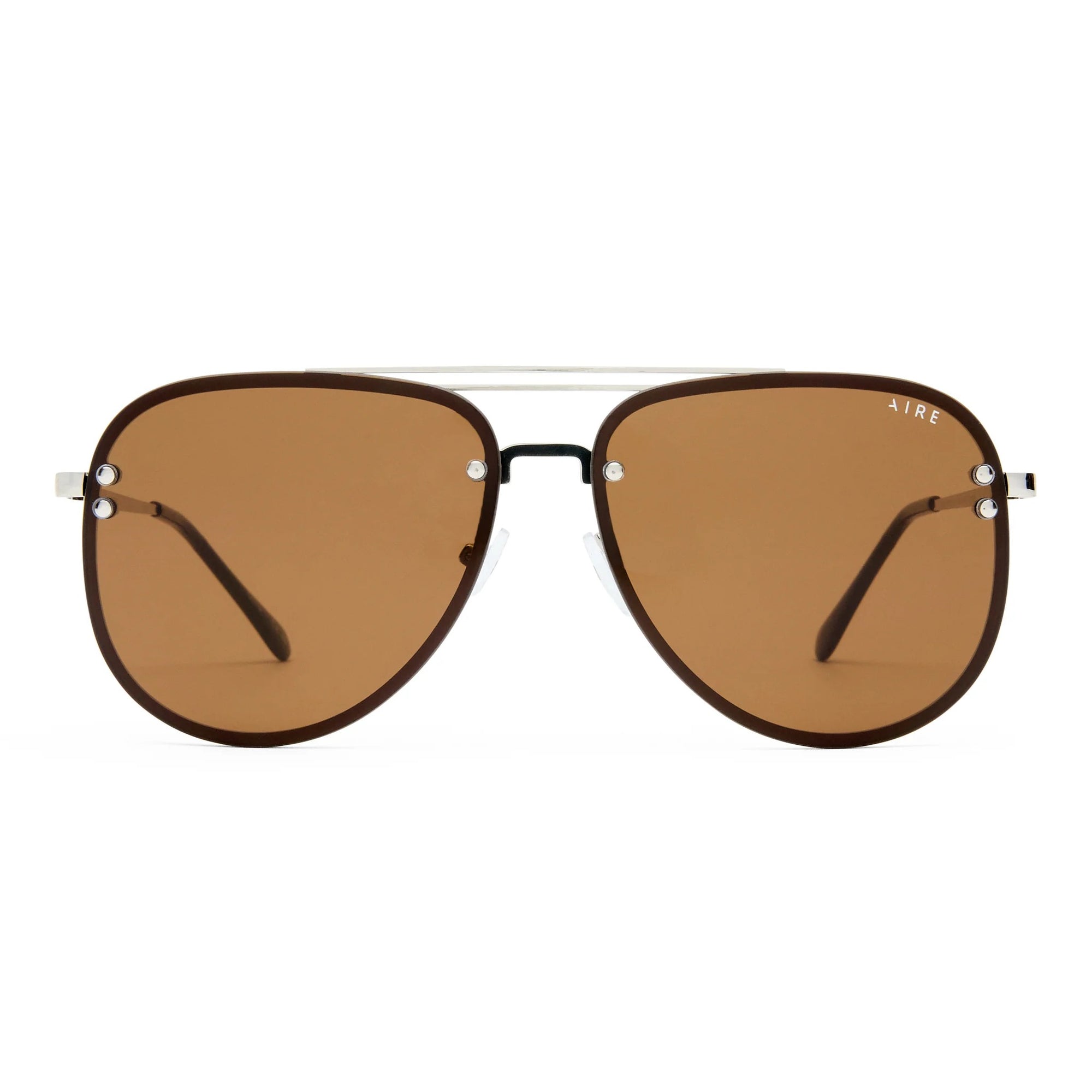 Aire - Quartz Sunglasses - Silver/Brown Mono -