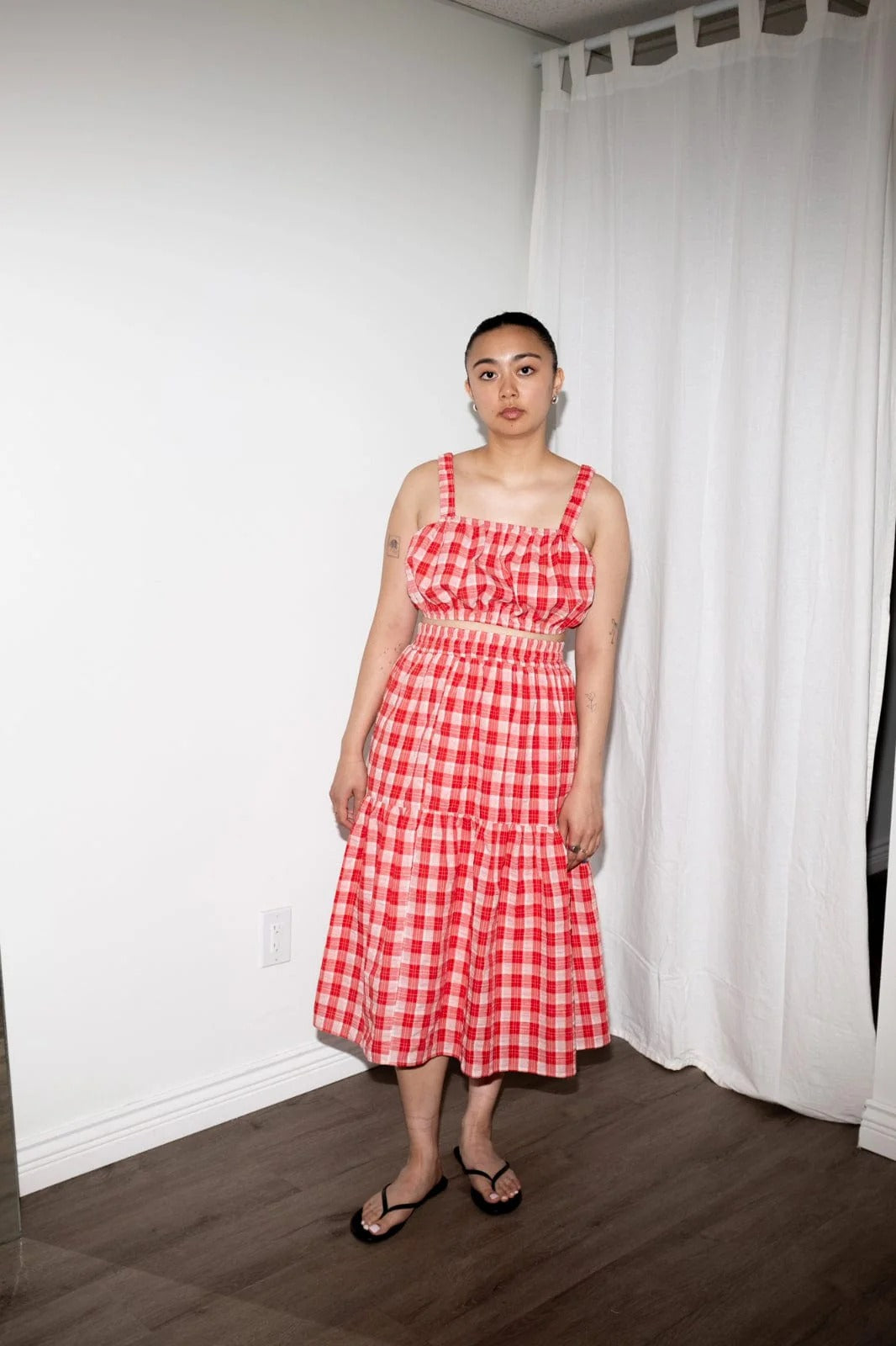 et Tigre - Louise Top in Red + White Gingham -
