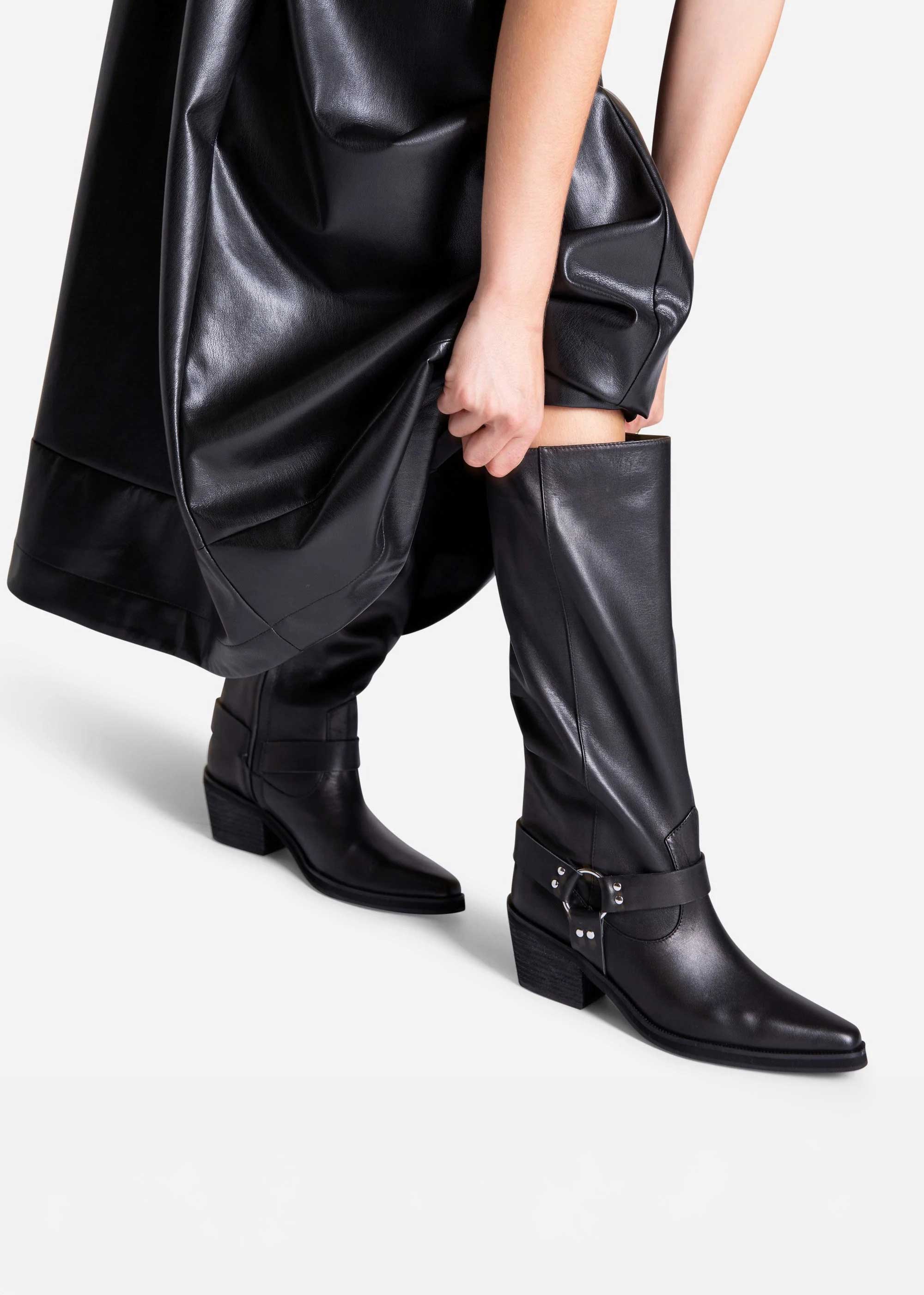 Josephine Knee High Biker Boot