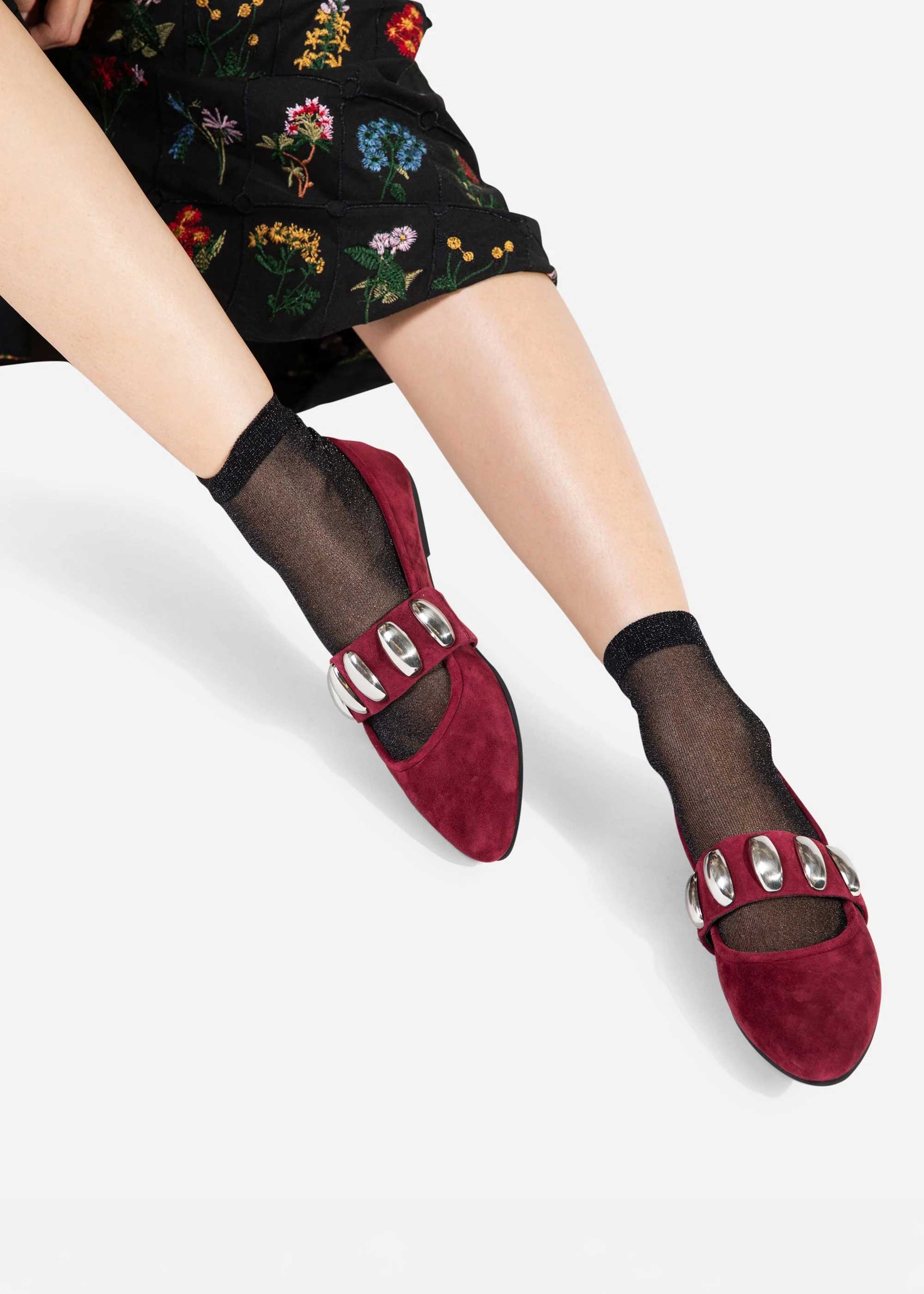 Tone Oversized Stud Mary Jane Flat