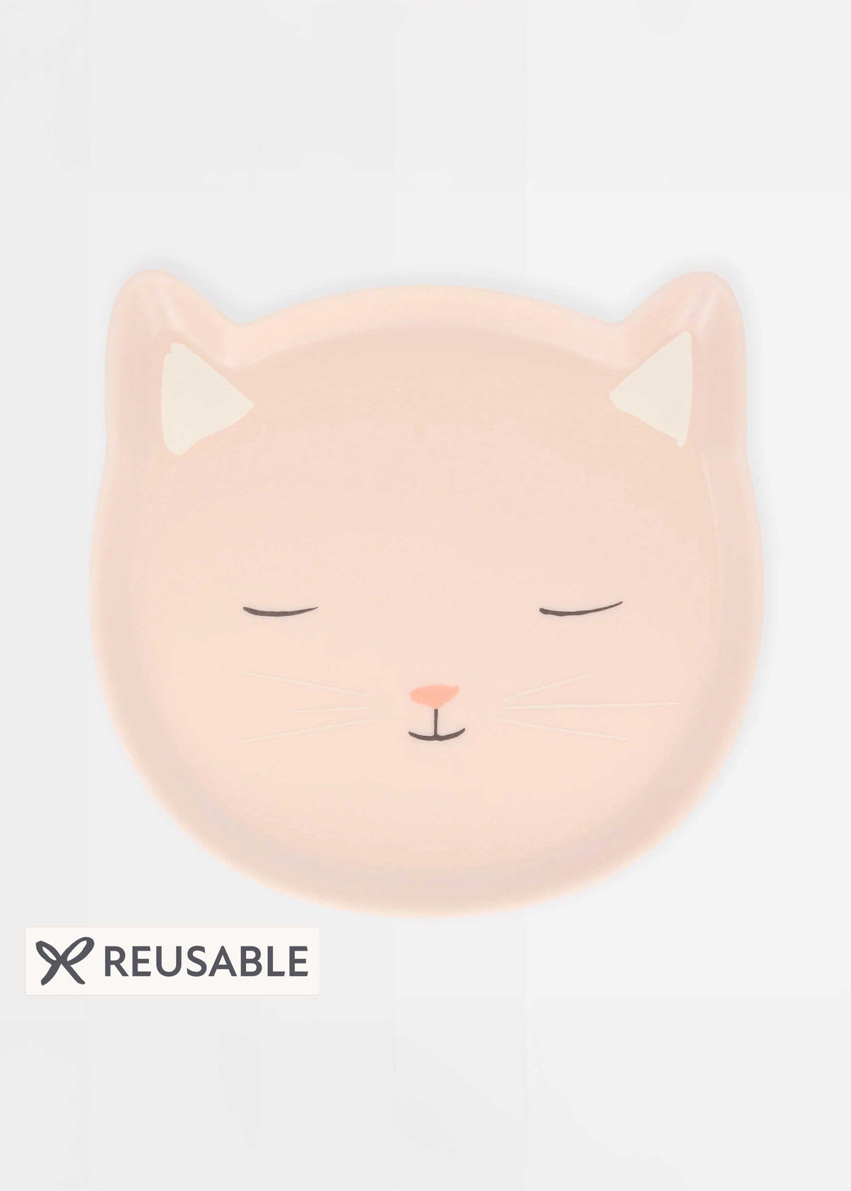 Meri Meri - Melamine Pink Cat Plate -