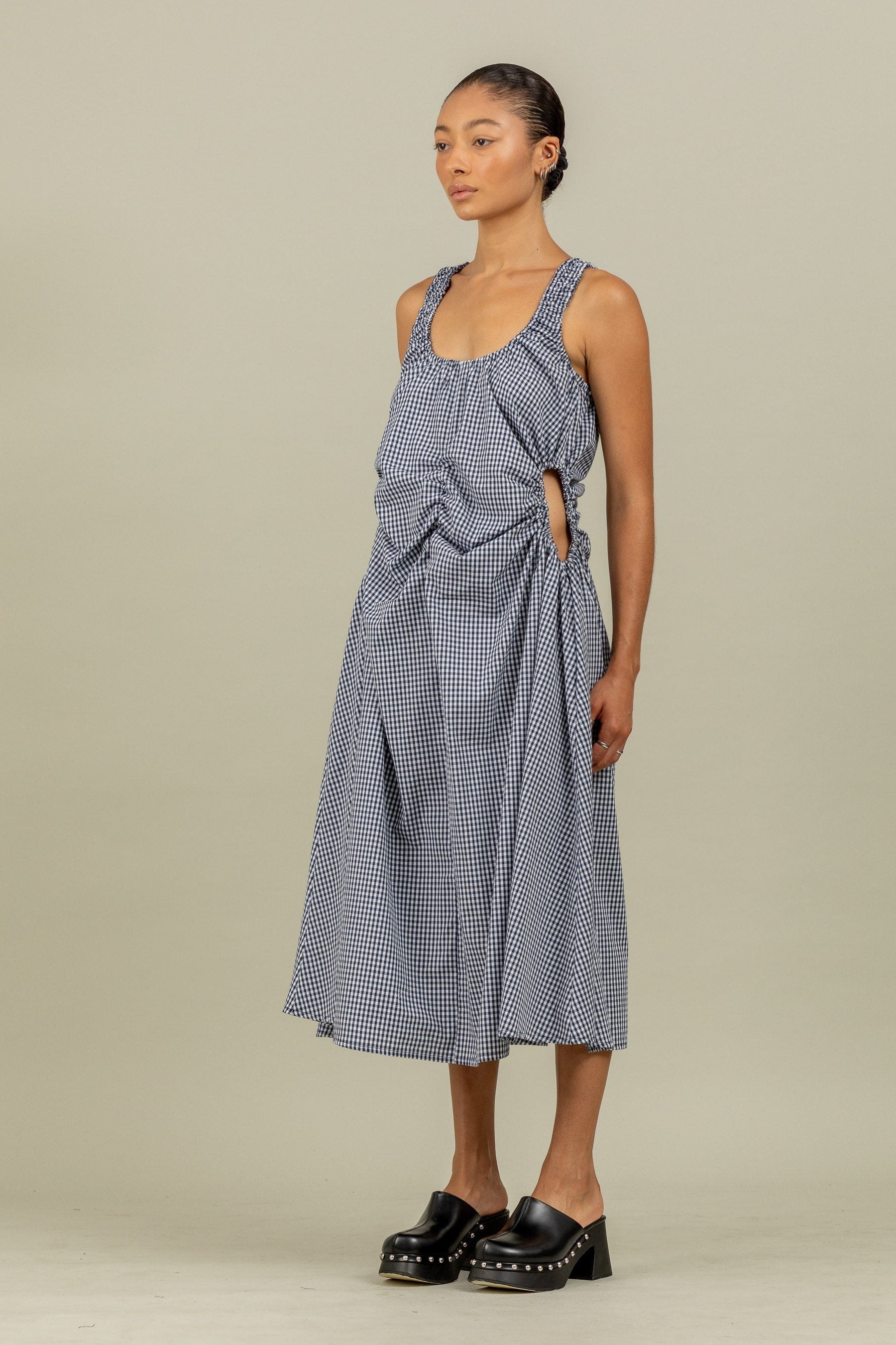 Toit Volant - Eva Luca Dress - Navy White Gingham -