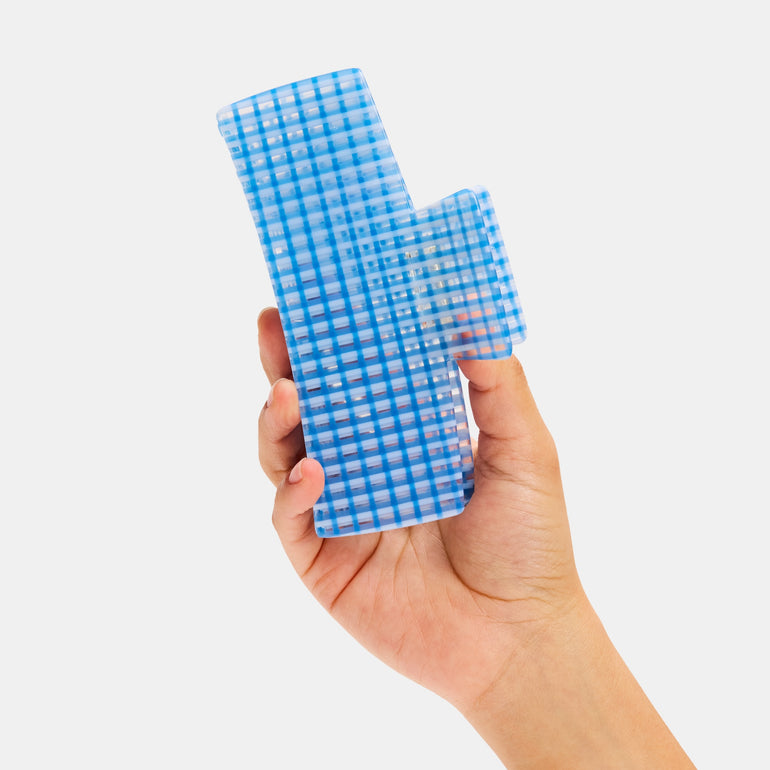 Jumbo Box Claw - Blue Lattice