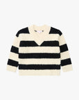 Lisa Says Gah - Coby V-Neck Sweater - Black/White Stripes -